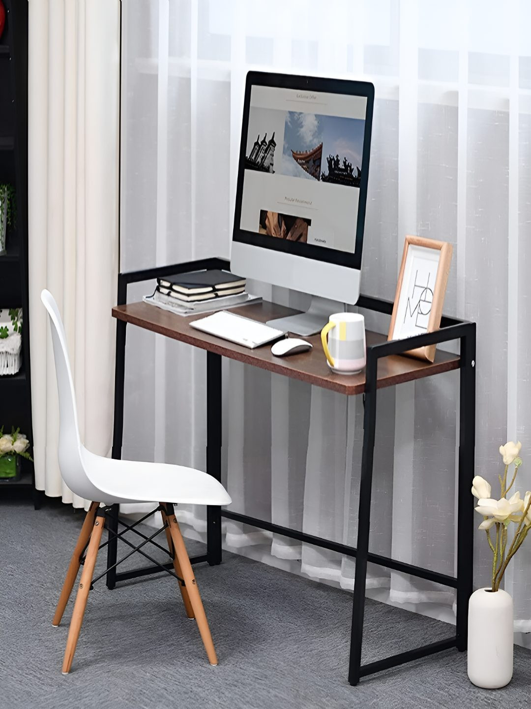 Torche White Engineered Wooden Foldable & Portable Study Table