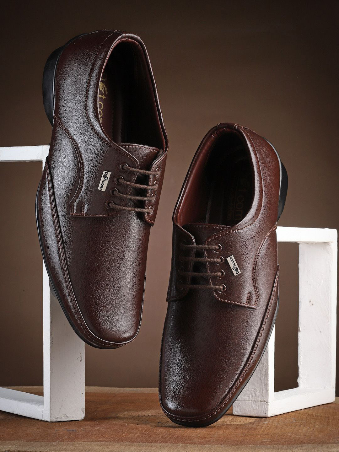 Action Men Leather Round Toe Formal Derbys
