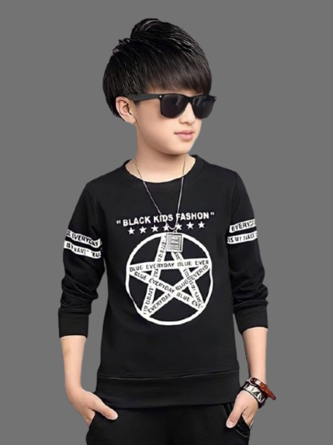 ATLANS Boys Typography Printed Casual Sweatshirt