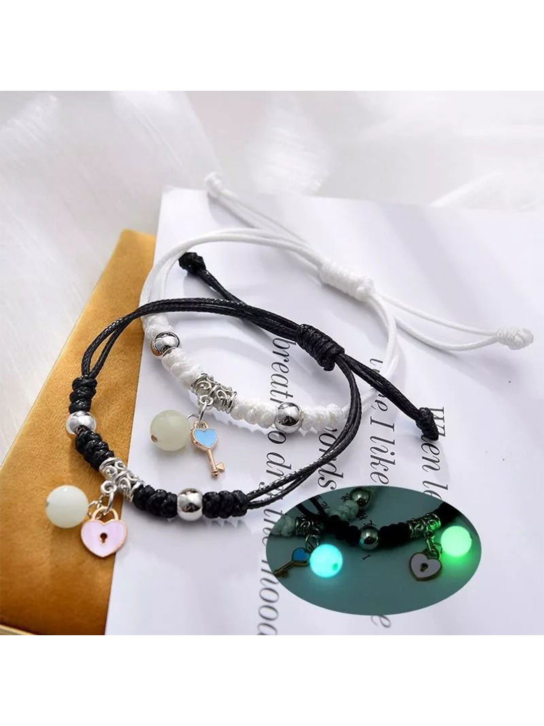 PASU FASHION Set Of 2 Charm Luminous Elasticated Bracelet