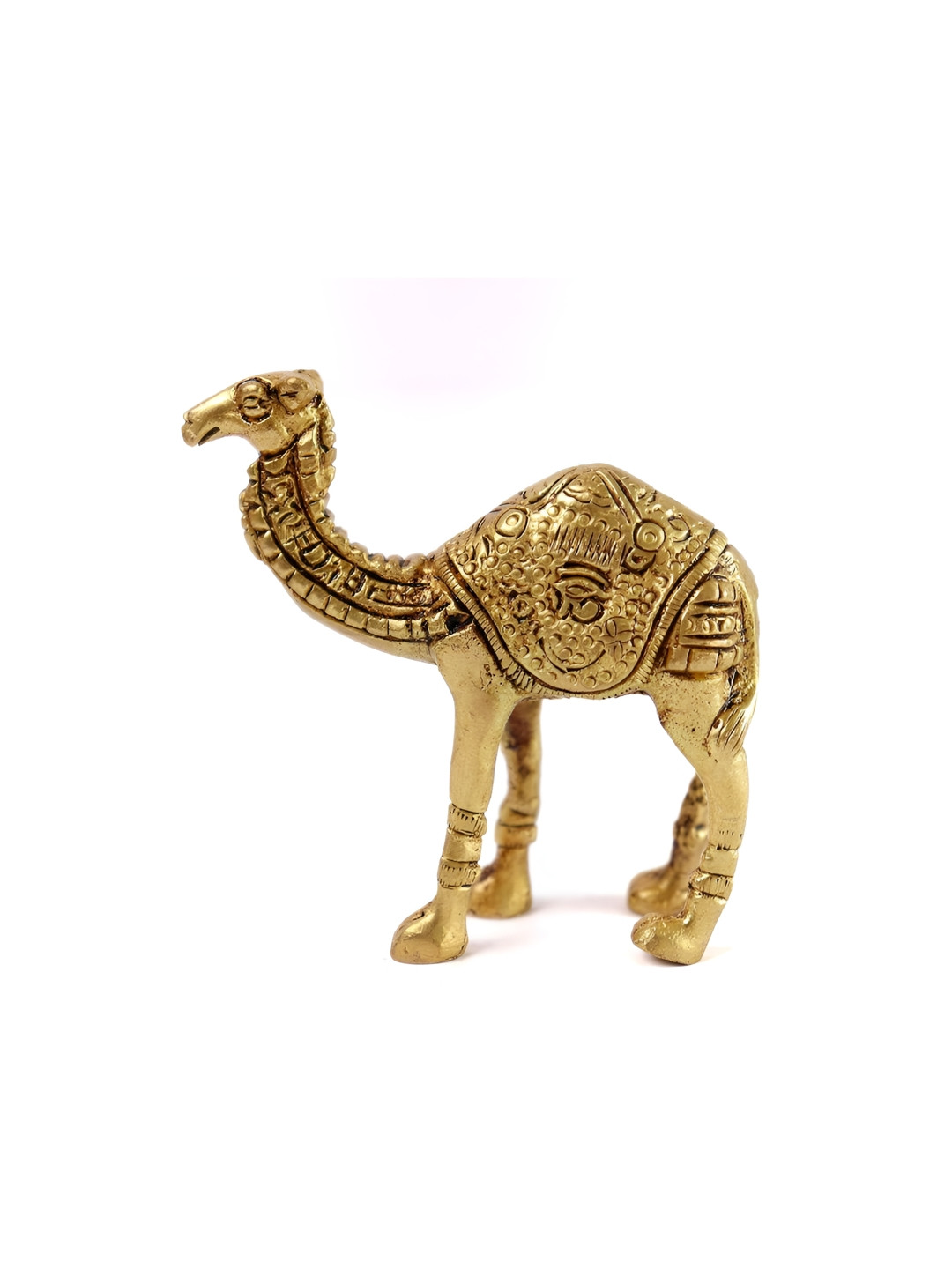 The Spiritual Living Camel Gold Brass Metallic Living Room Small Showpiece - 3 Inches