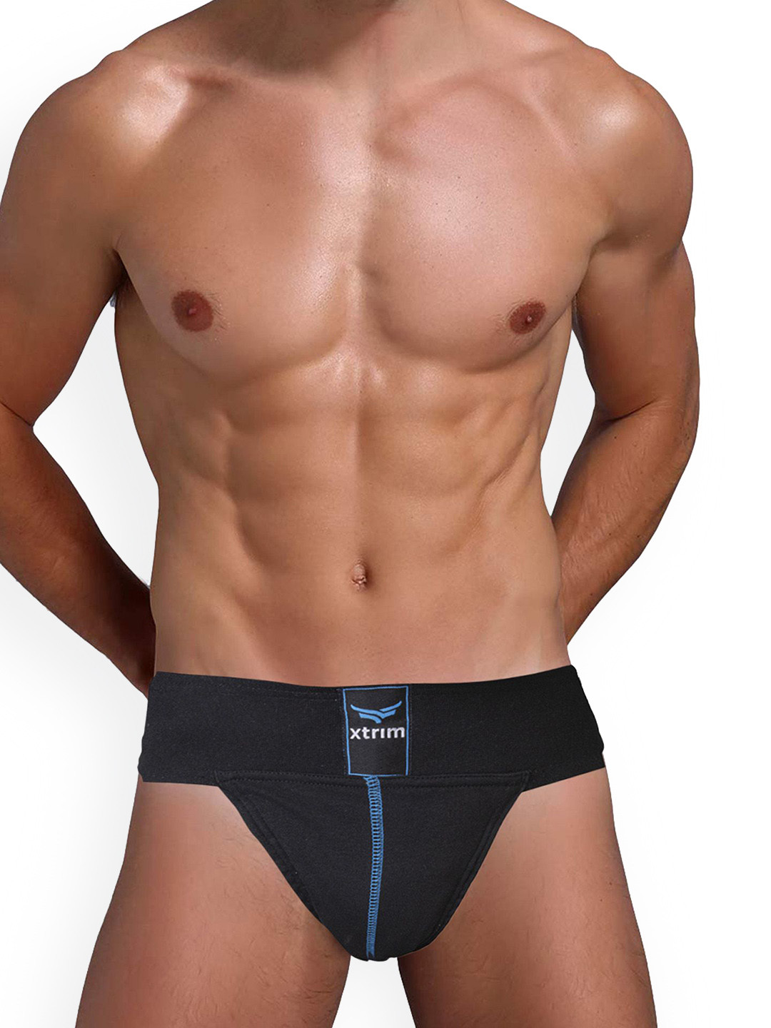 Xtrim Xtrim Men Cotton Low-Rise Gym Supporter Brief XT-SP-BLK-S-Black