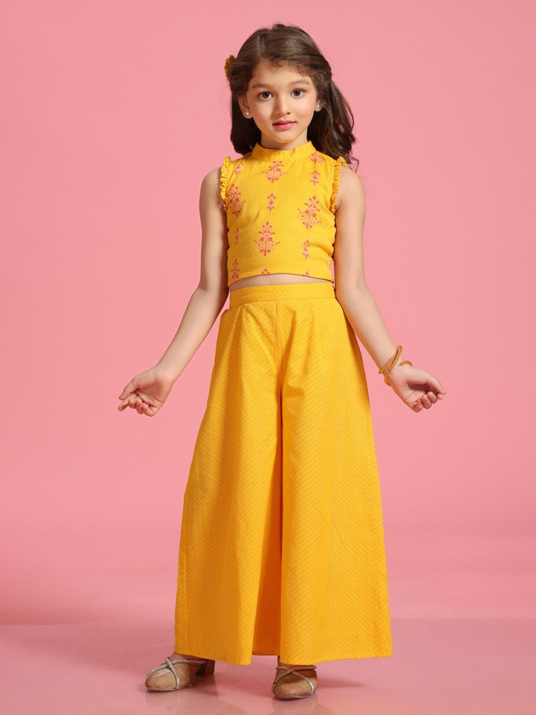 MASTARANG Girls printed Pure Cotton Top And Palazzo