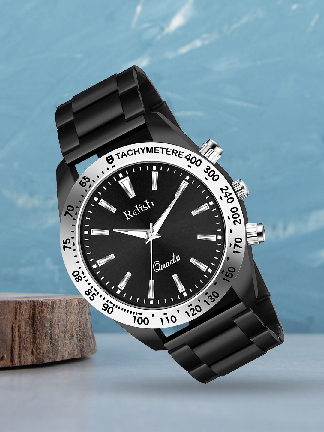 Relish Men Dial & Stainless Steel Straps Reset Time Analogue Watch RE-NW2031