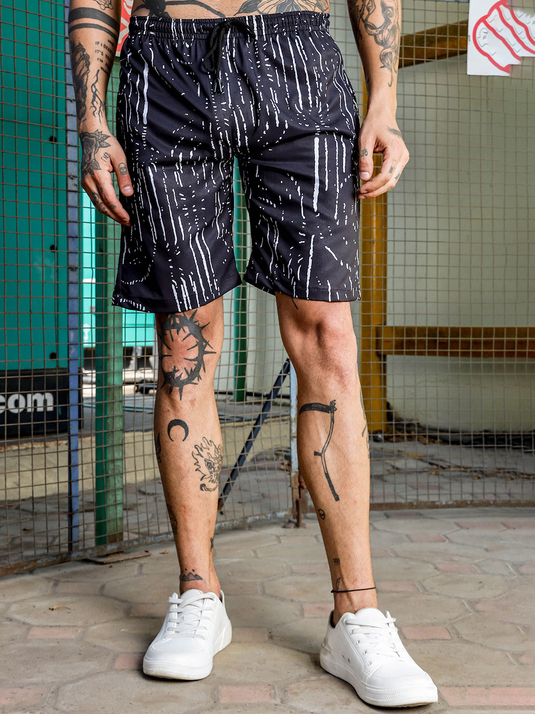 House of Koala Unisex Orange Pineapple Printed Relaxed Fit Shorts