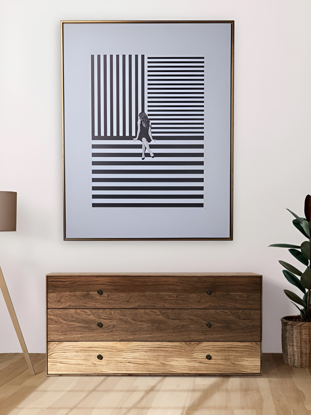 SMOKEY COCKTAIL White & Black  Girl In Thoughts Wall Art