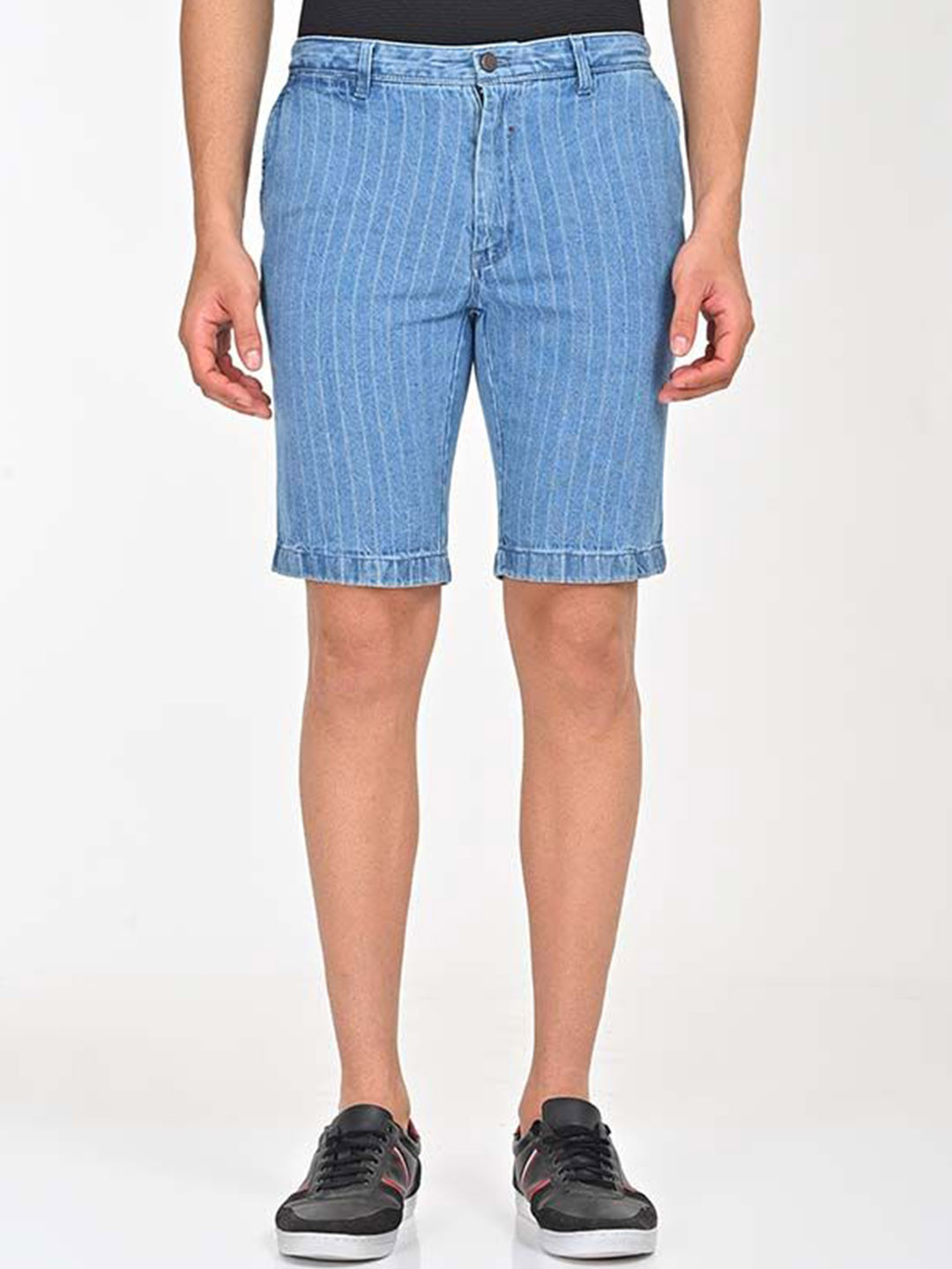 Indian Terrain Men Striped Slim Fit Technology Shorts