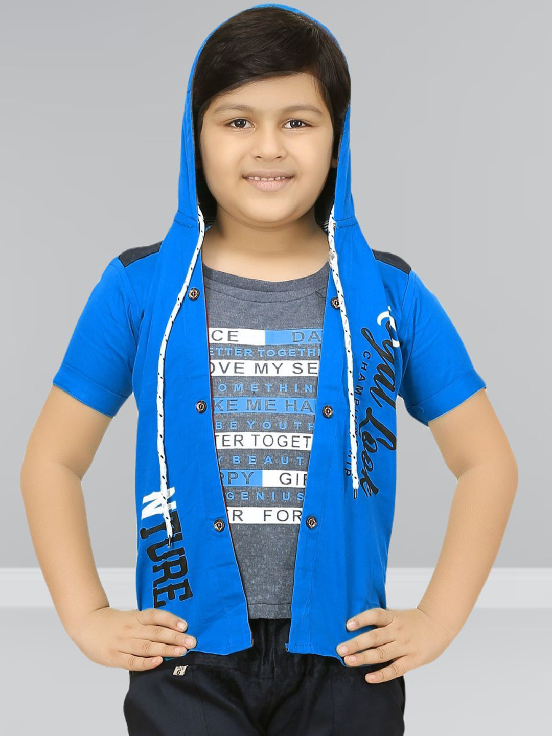 FASHION GRAB Boys Tailored Jacket with Patchwork