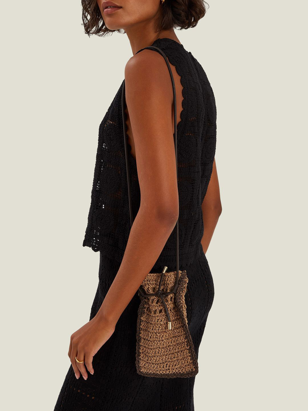 Accessorize London Women Raffia Phone Bag