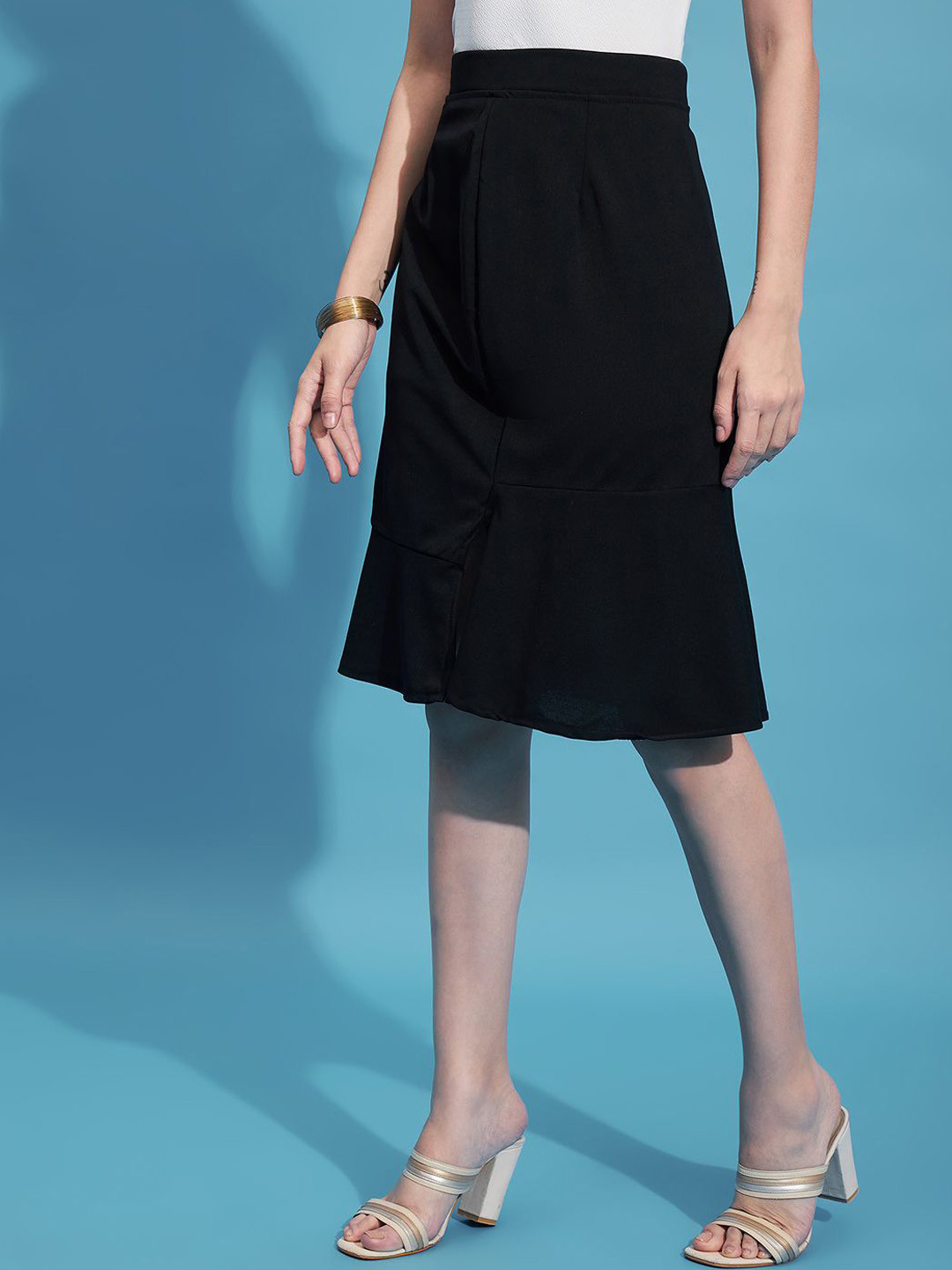 BUY NEW TREND Women Front Slits A-Line Skirt