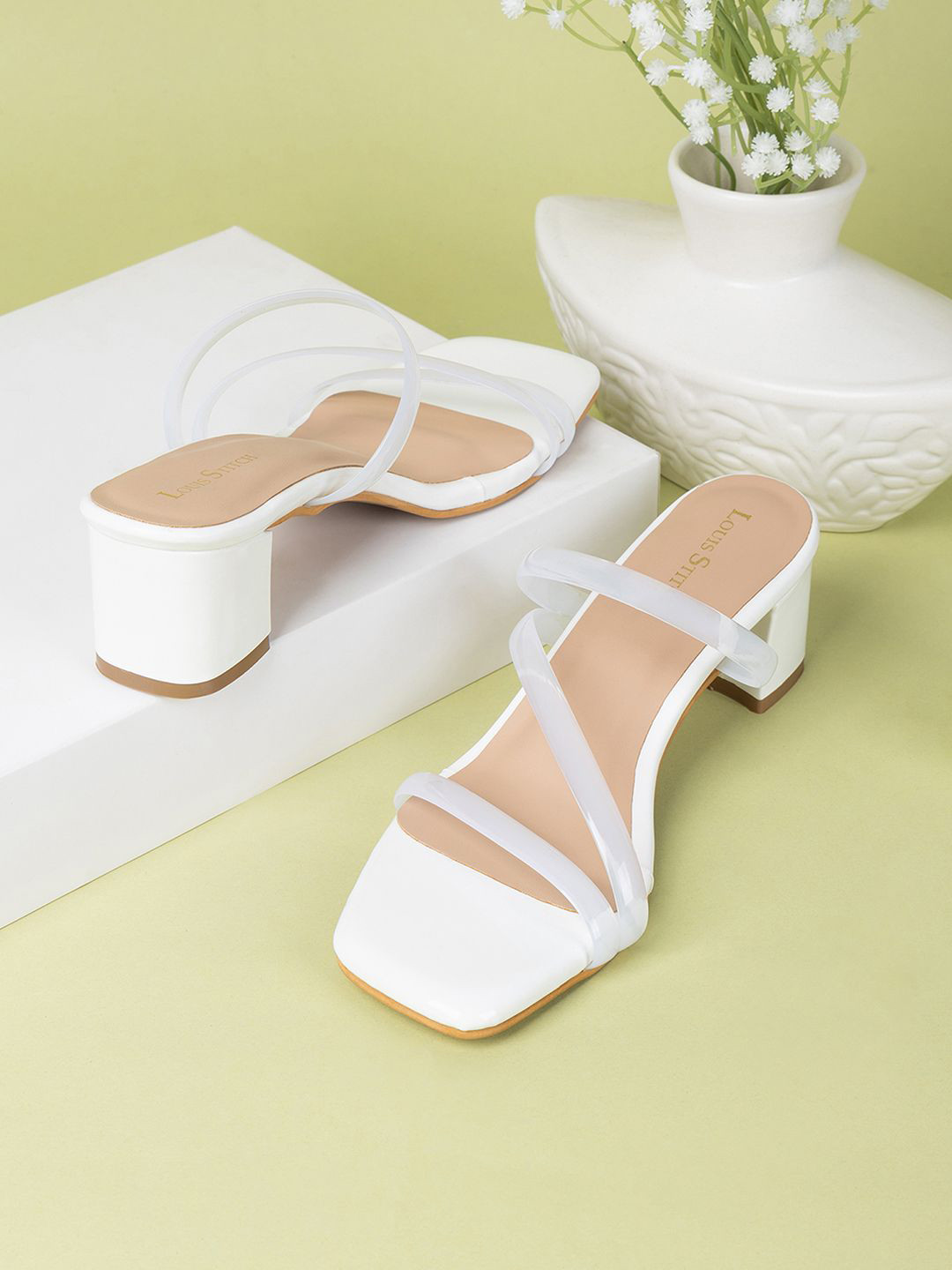 LOUIS STITCH Block Heel Lightweight Sandals