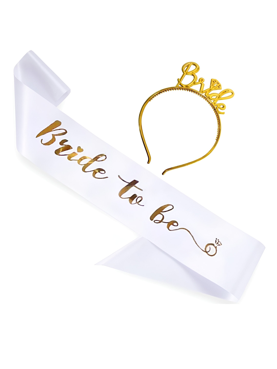 Special You White & Yellow 2 Pieces Printed Bride To Be Festive Decor