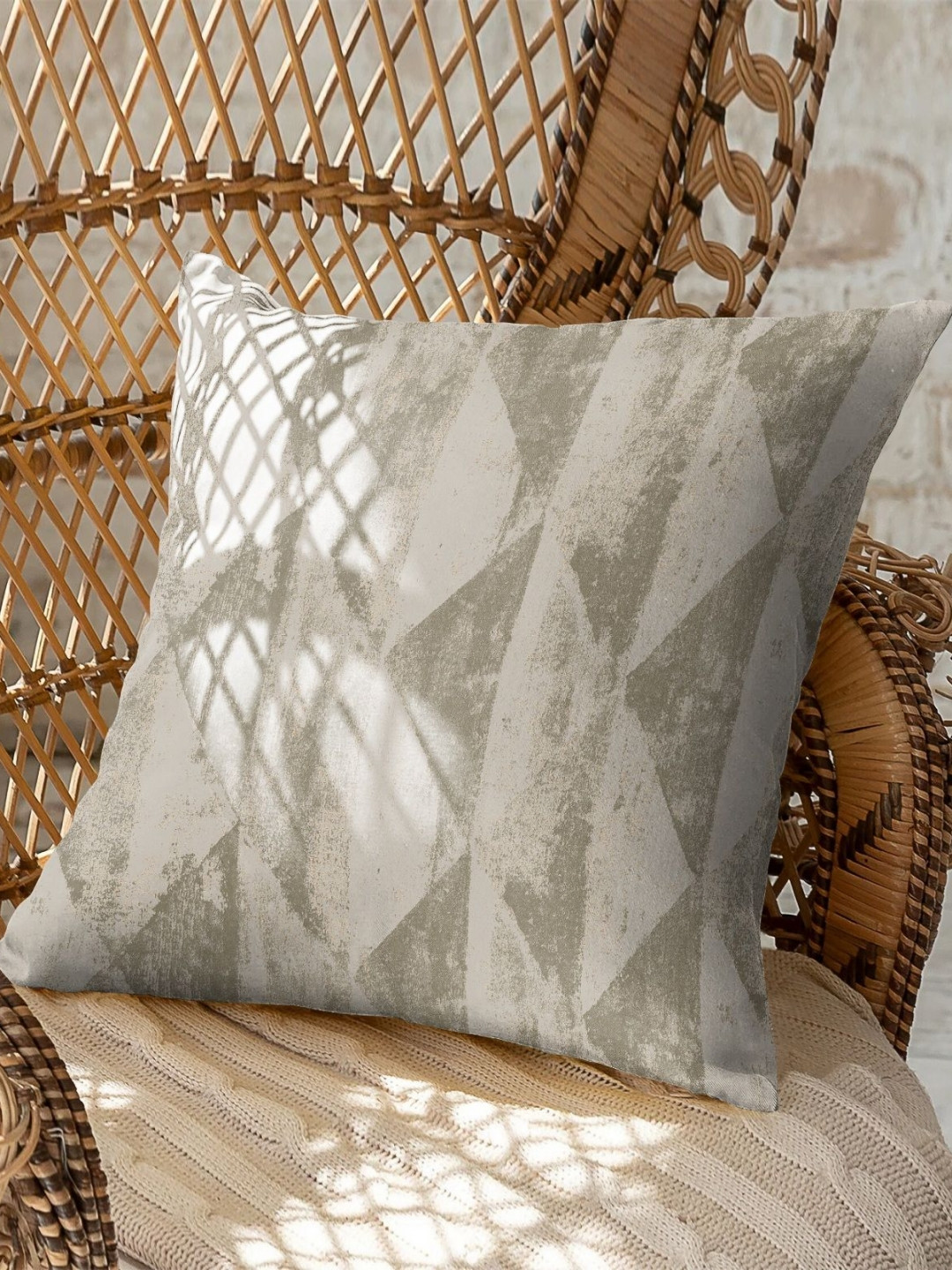 CASABLEU Mystique Stone Abstract Polyester Washable 2 Pcs Cushion Covers - 18 x 18 In