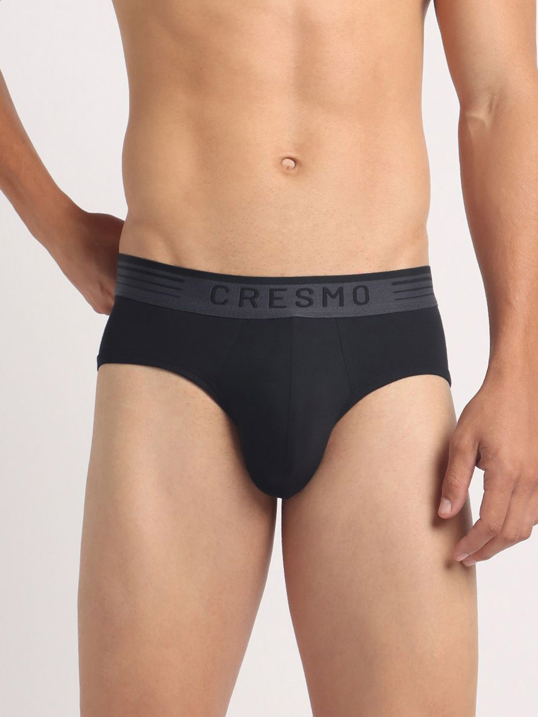 Cresmo Men Antimicrobial Basic Briefs CR-B-STR-P1-INTBLK-S