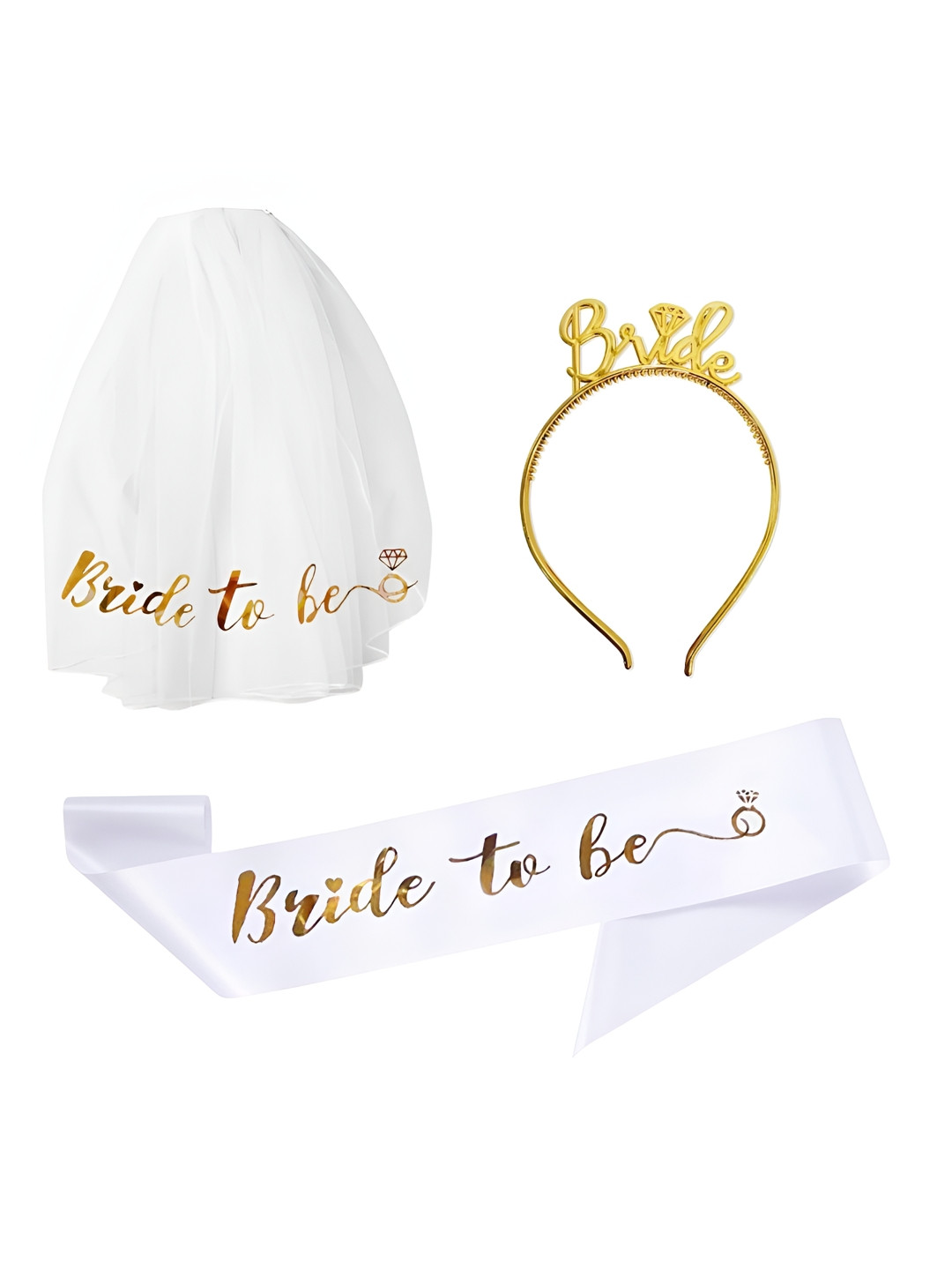Special You 3 Pieces White & Yellow Printed Bride To Be Decor