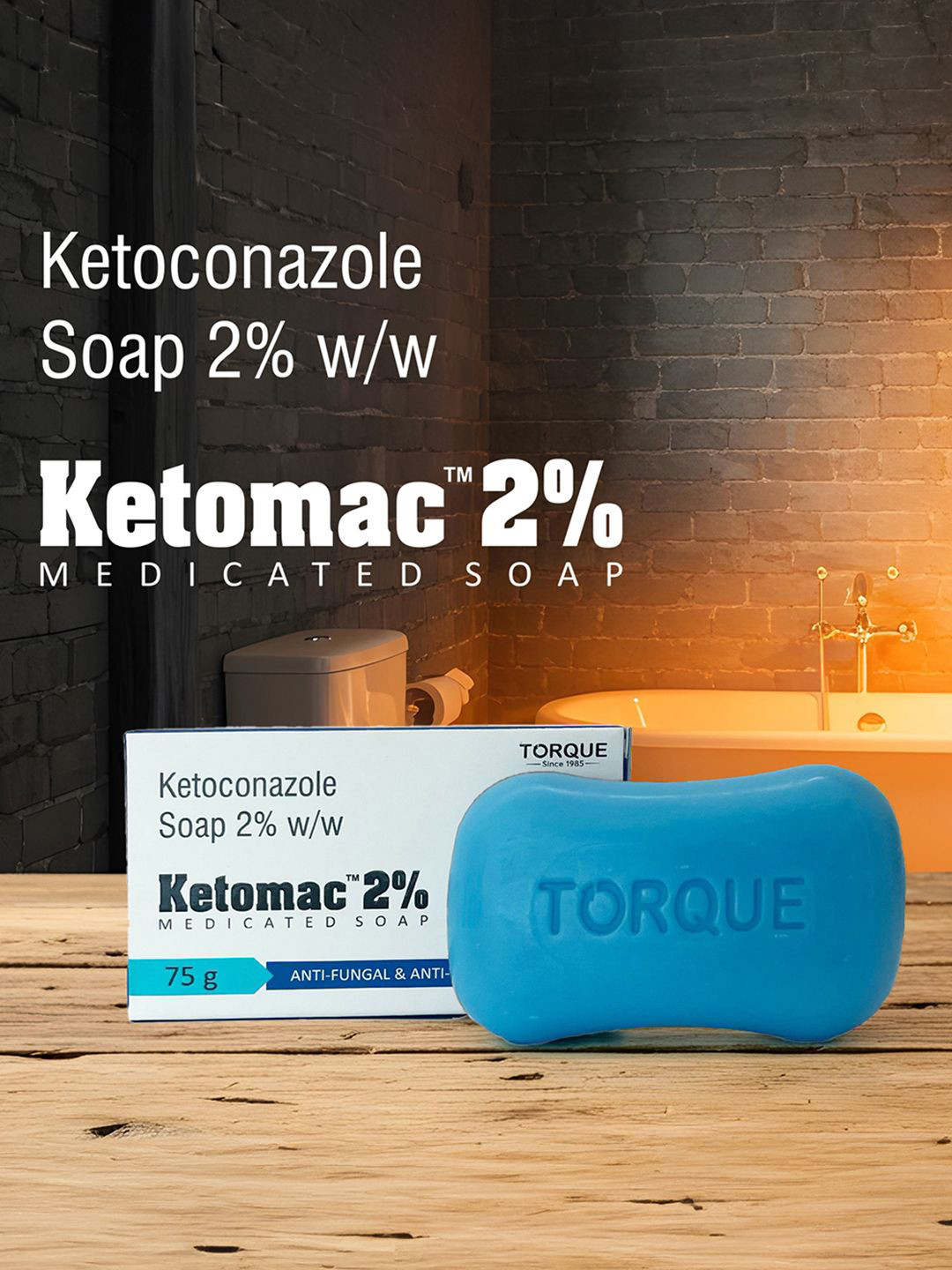 Torque Set Of 2 Ketomac 2% Anti Fungal & Anti Dandruff Bathing Soap - 75 g Each
