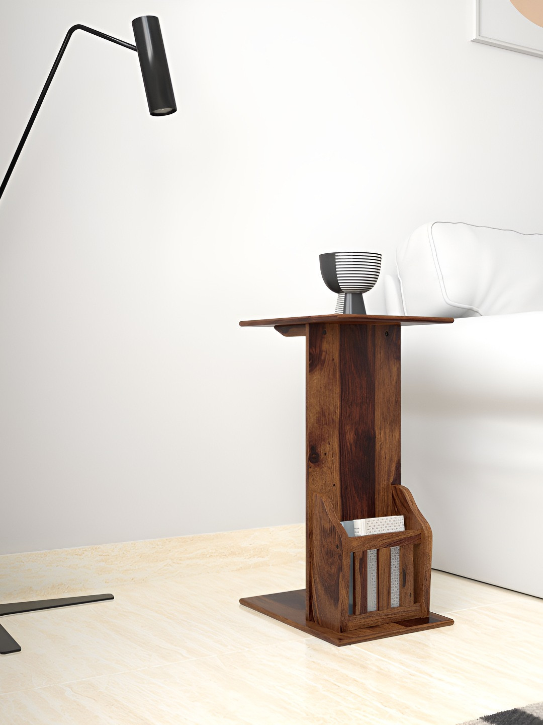 GLOBALLY INDIAN Brown Wooden BedsideTable
