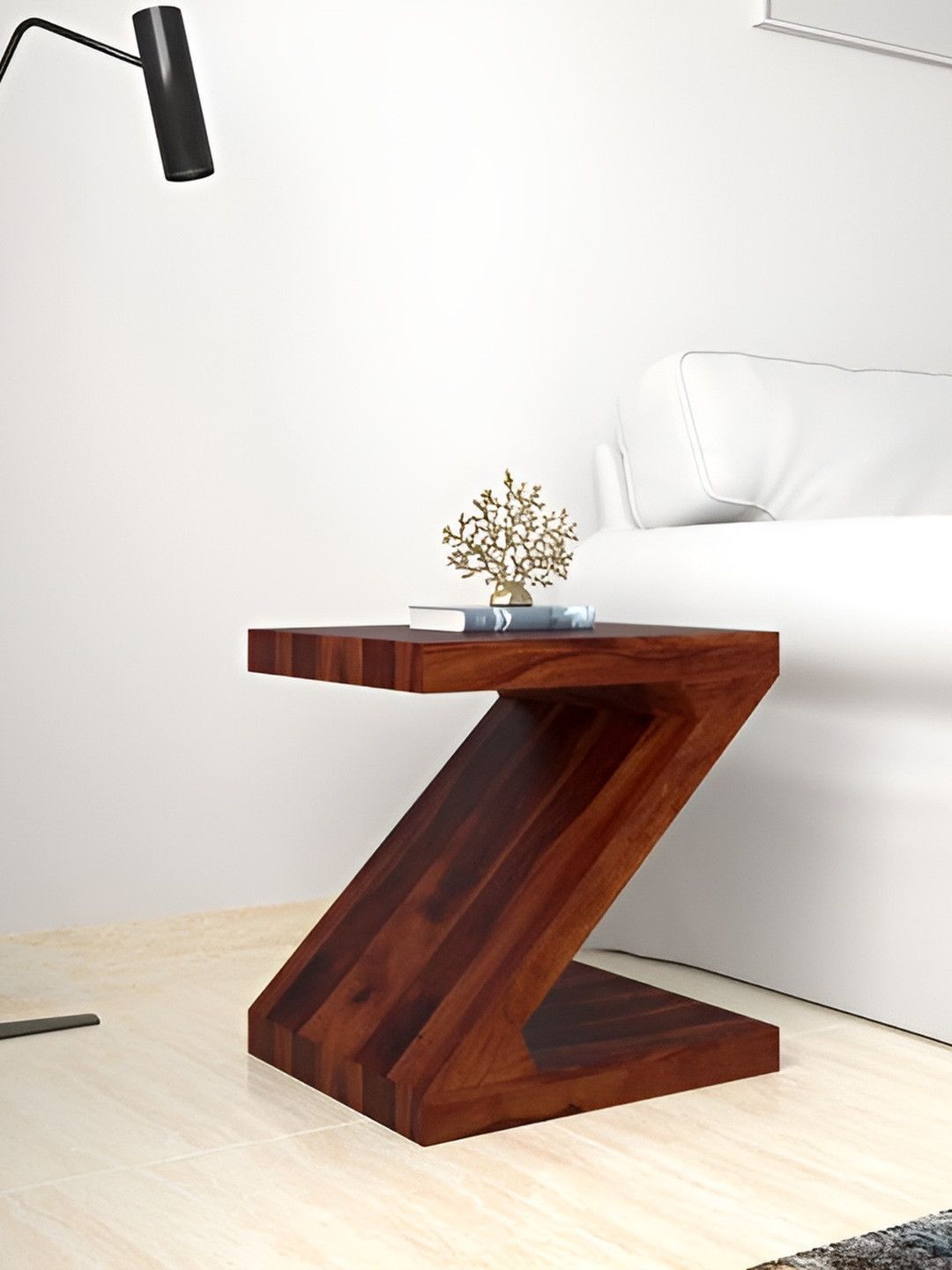 GLOBALLY INDIAN Brown Wooden Bedside Table