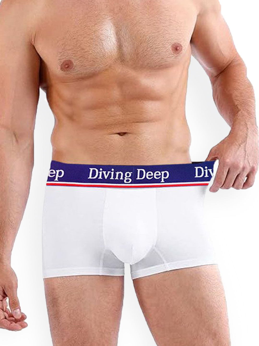 Diving Deep Men Cotton Breathable Short Trunk MYE_DD450 White D201_1 PC_S