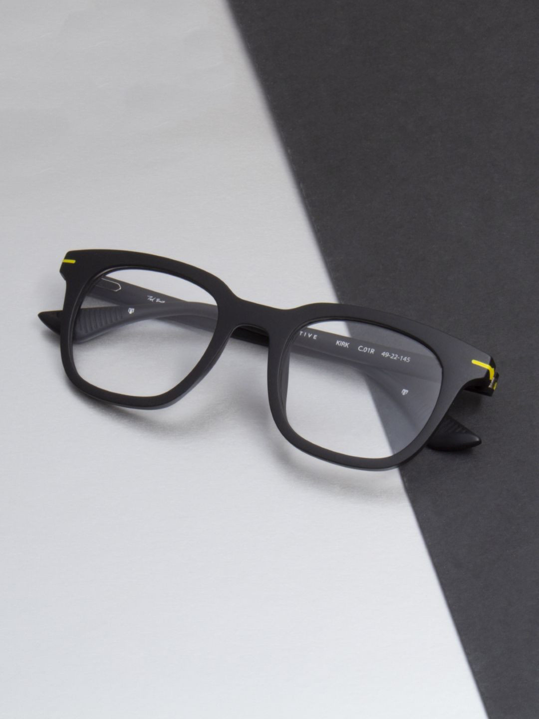 Ted Smith Unisex Matt Black Full Rim Square Frames