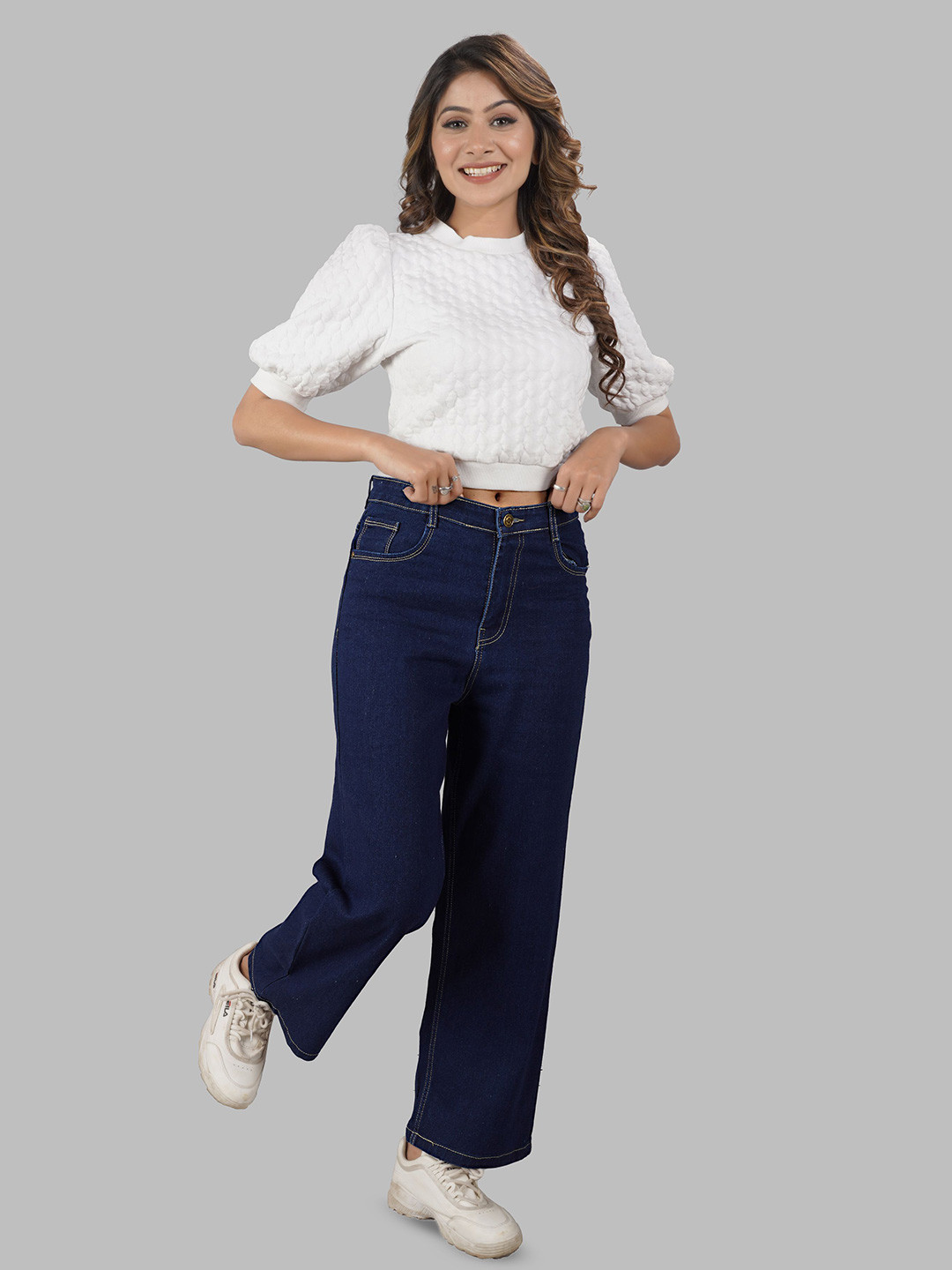 zayla Women Comfort Wide Leg High-Rise Stretchable Jeans