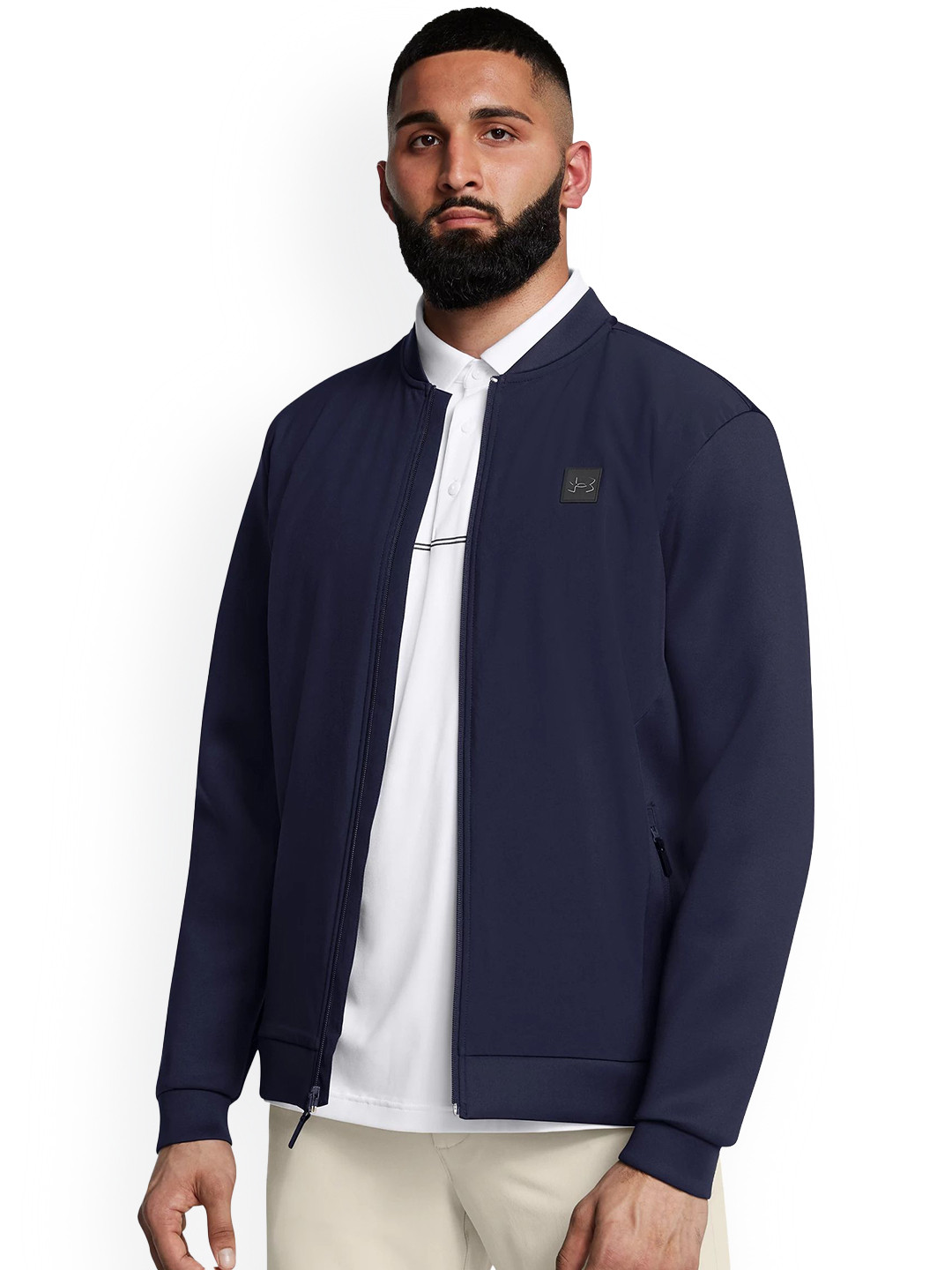 UNDER ARMOUR Men Drive Pro Storm Solid Hybrid Full-Zip Jacket