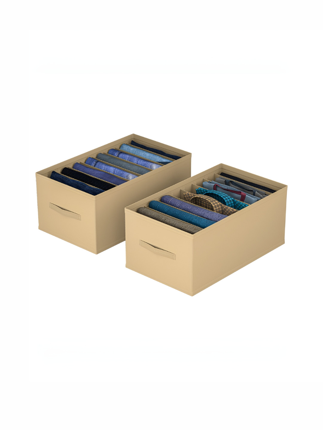 Aura Brown Set of 2 Regular 9 Grid Storage Box Drawer Organizer