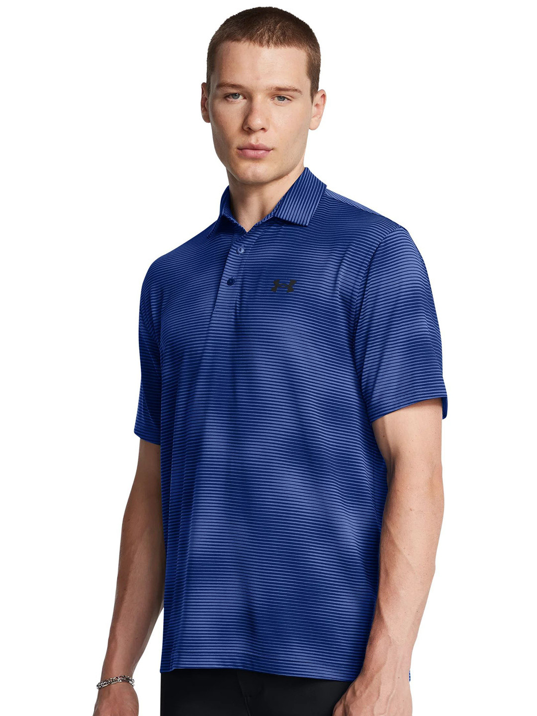 UNDER ARMOUR Men Striped Polo Collar T-shirt