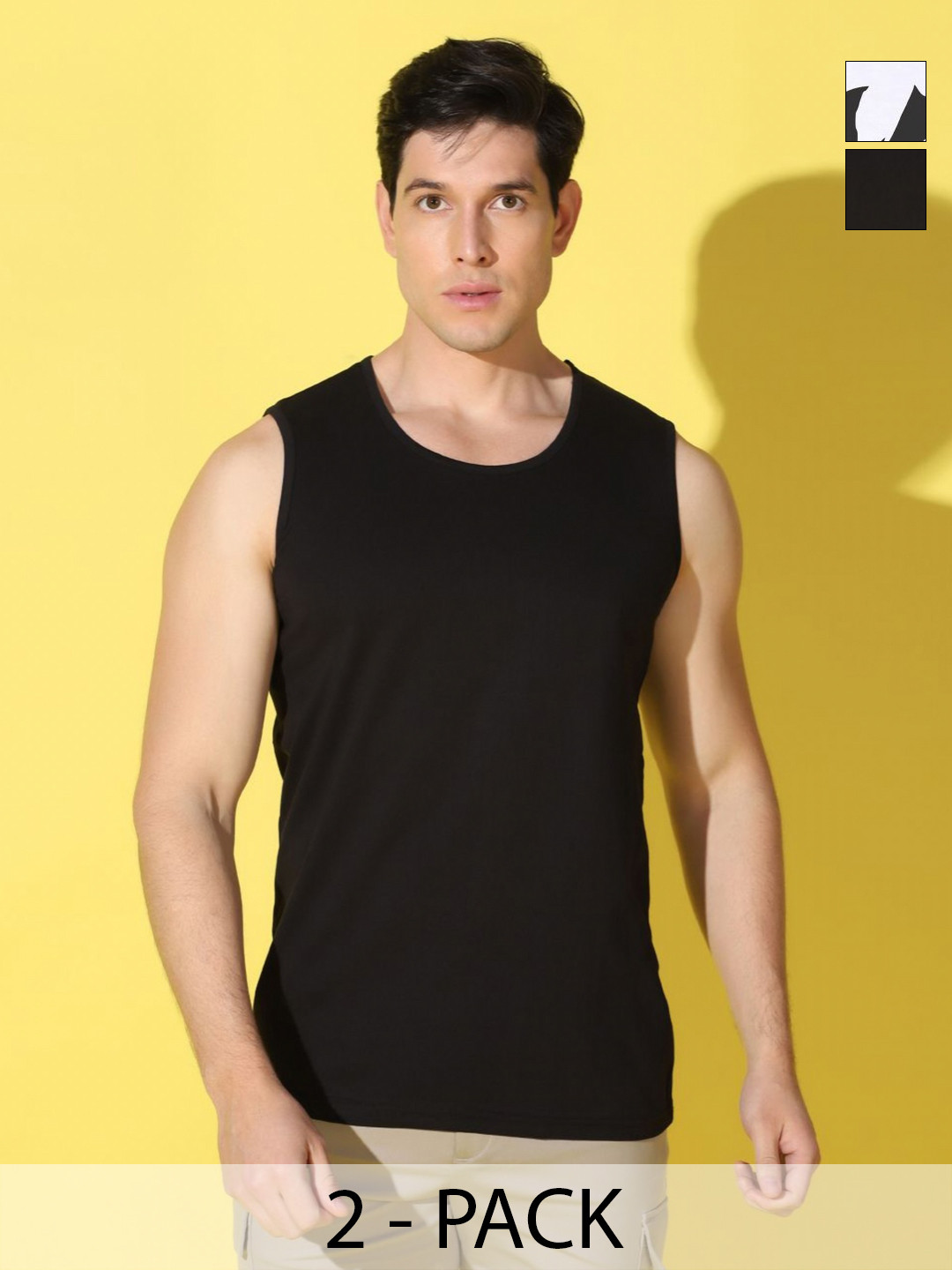 WOOSTRO Men Pack Of 2 Typography Printed Scoop Neck Cotton Slim Fit T-shirts