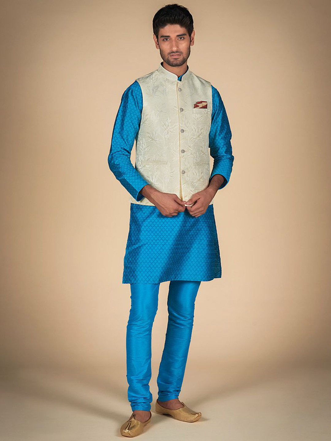 Dulha Ghar Men Regular Pure Silk Kurta with Pyjamas