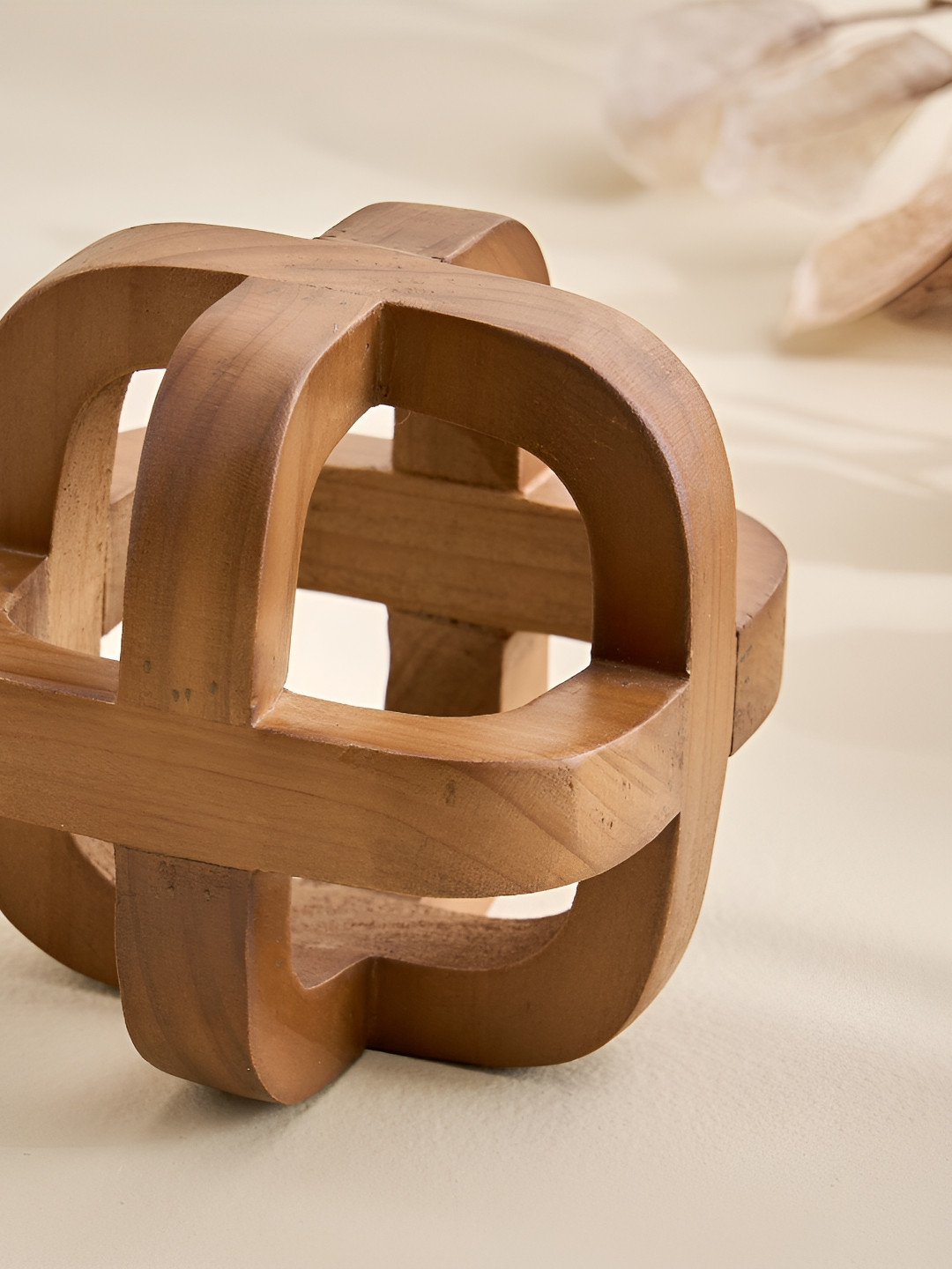 Home Centre Driftwood Brown Wooden Showpiece