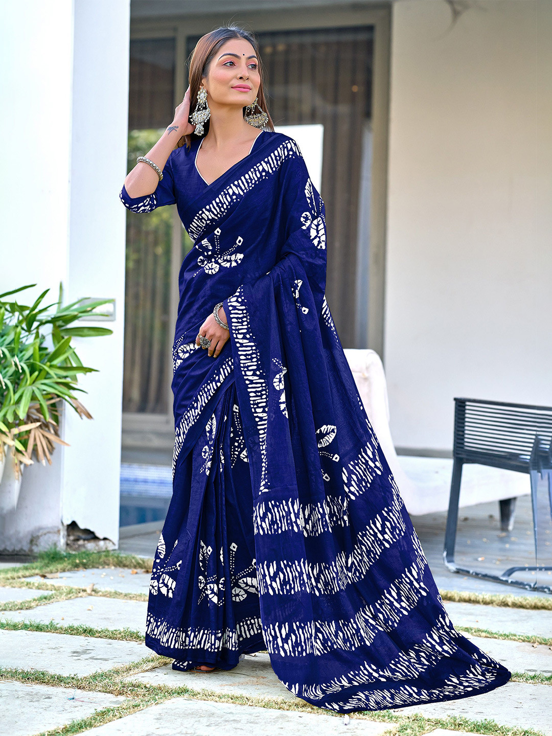 Munir Ethnic Motifs Printed Pure Cotton Bagru Saree