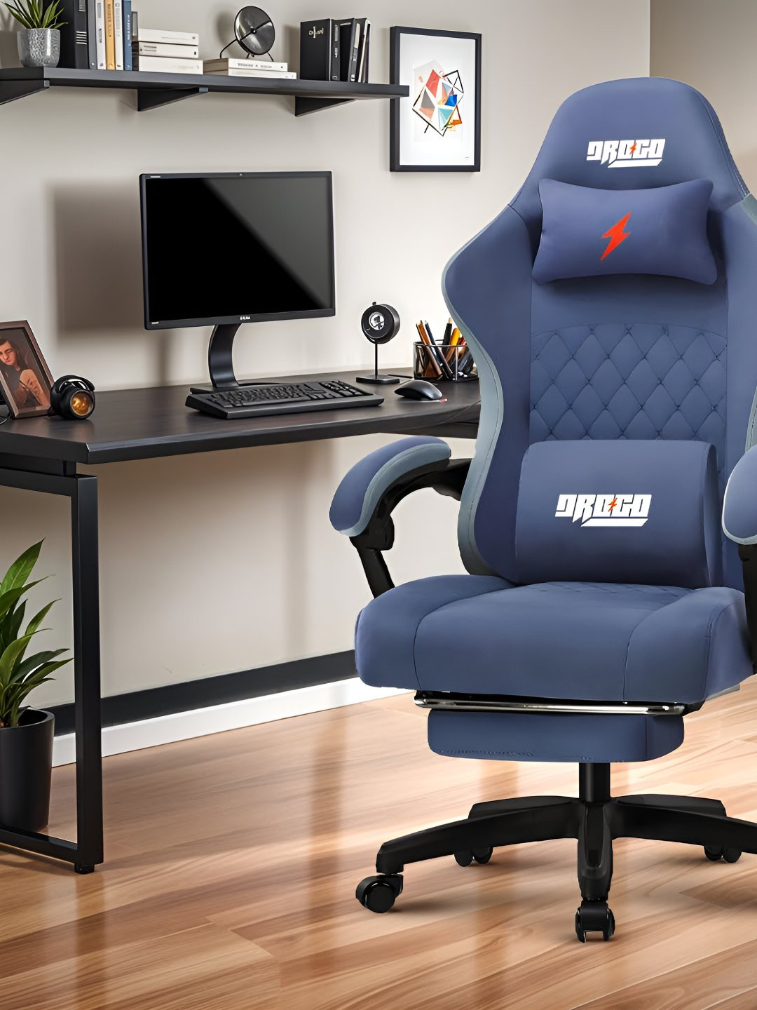 DROGO Black & White Throne Ergonomic Gaming Chair