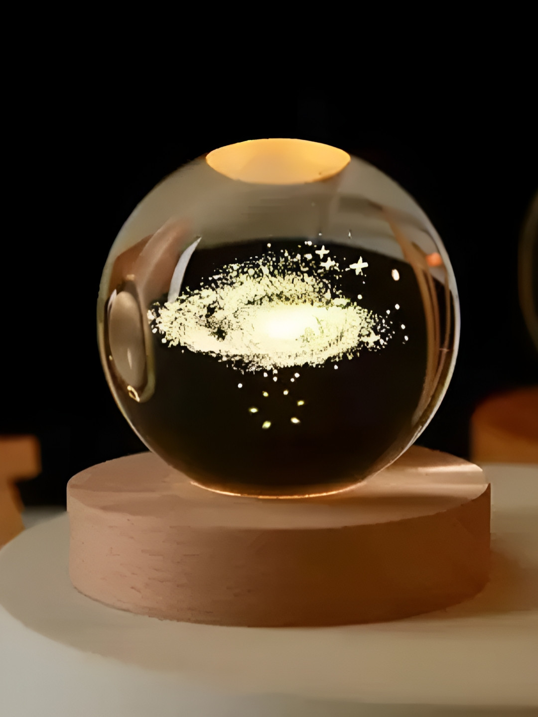 CraftVatika Yellow Spherical Shaped Table Lamp