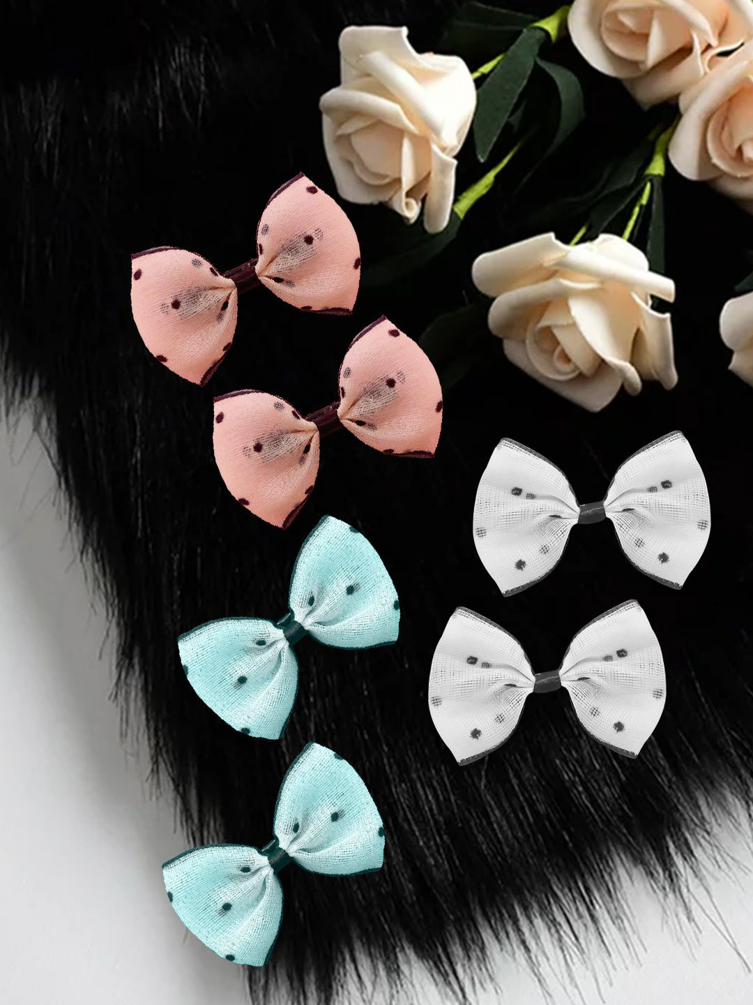 LYKAA Set of 6 Assorted Bow Butterfly Design Hair Clips gor Baby & Kids