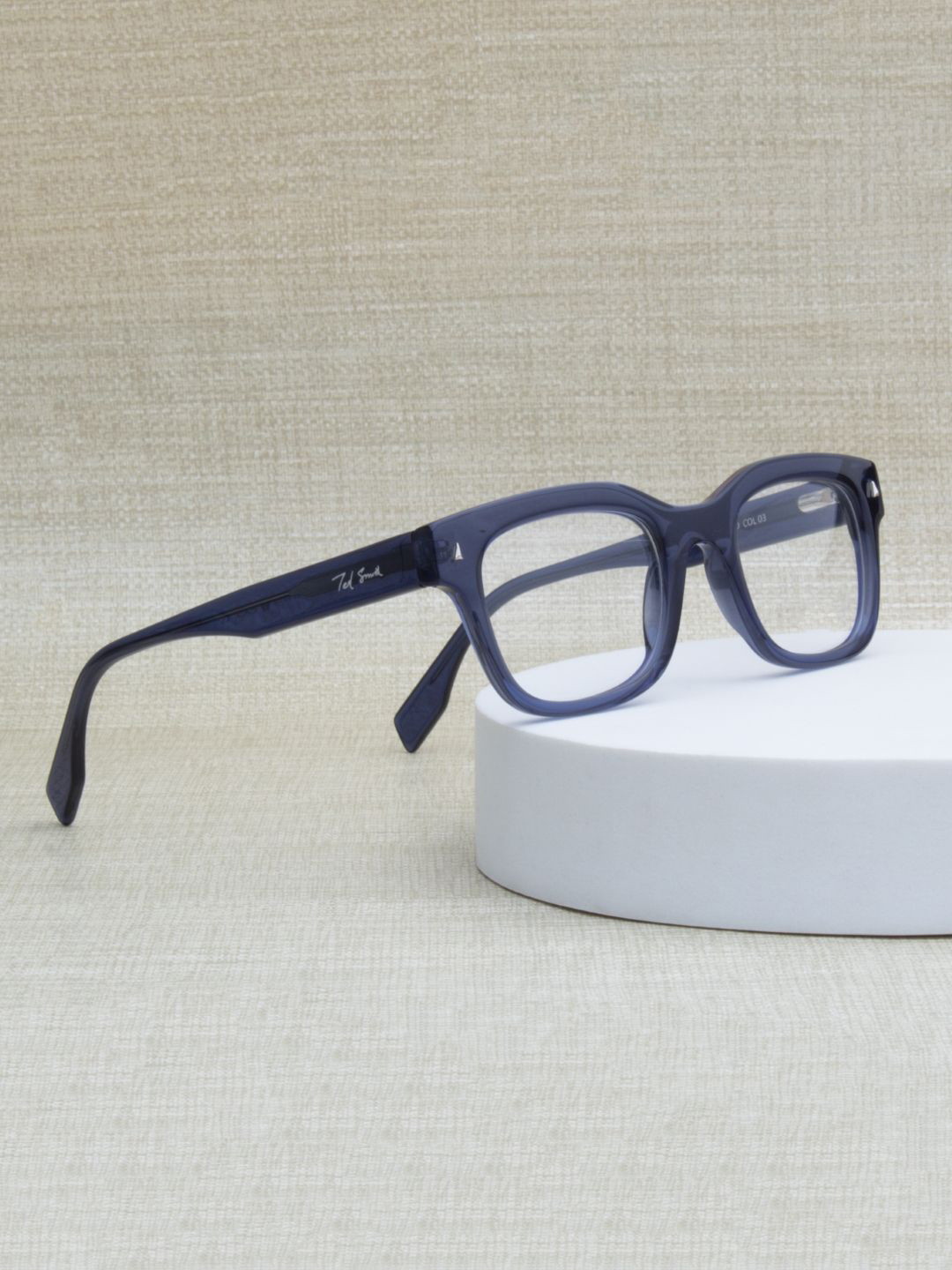 Ted Smith Unisex Blue Luxury Acetate Full Rim Wayfarer Frames