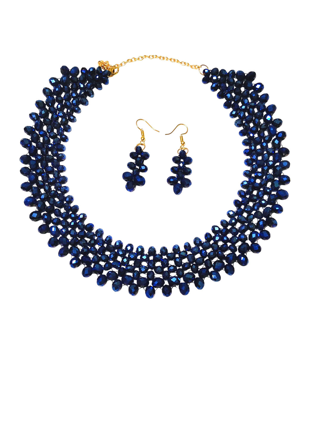 UTTARAI Gold-Plated Crystal Beaded Jewellery Set