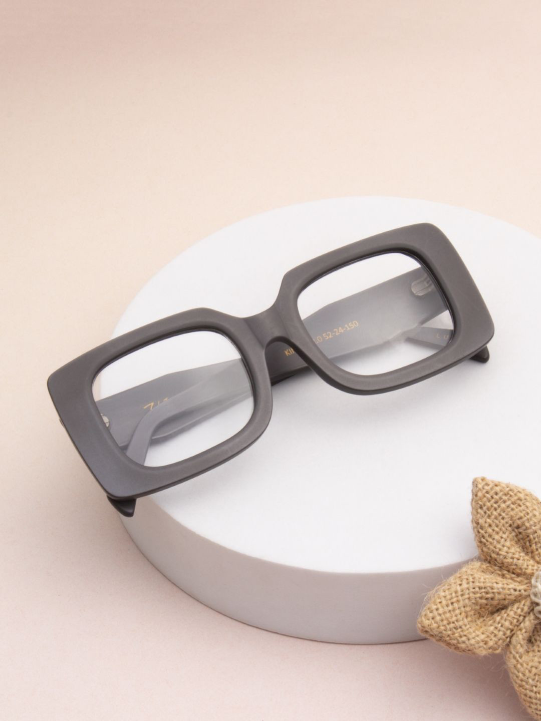 Ted Smith Unisex Matt Black Premium Acetate Full Rim Square Frames