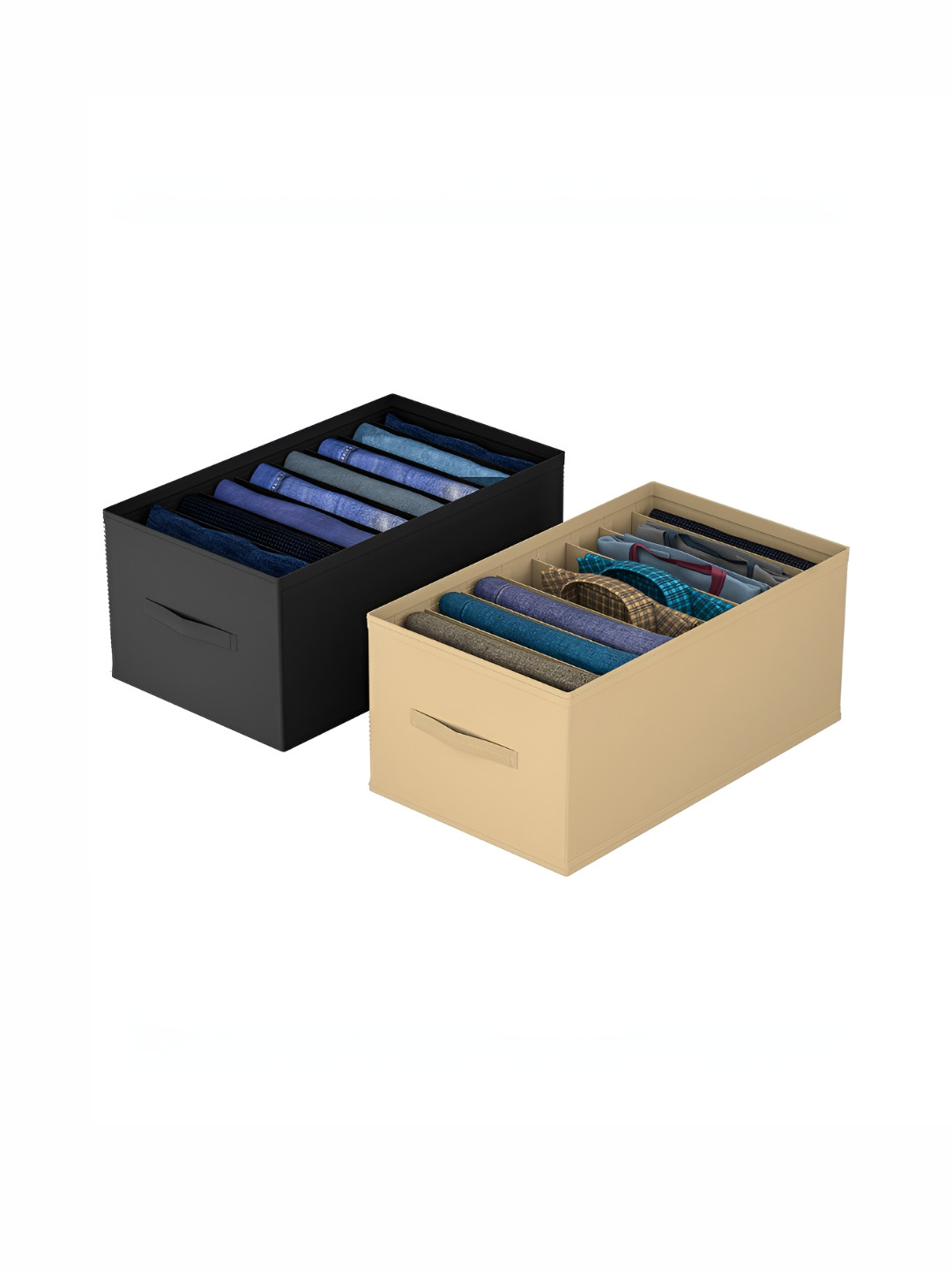 Aura Black Set of 2 Regular 9 Grid Storage Box Drawer Organizer