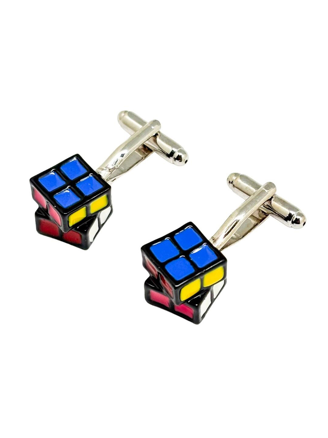 The Tie Hub Men Geometric  Rubiks Cube Cufflink
