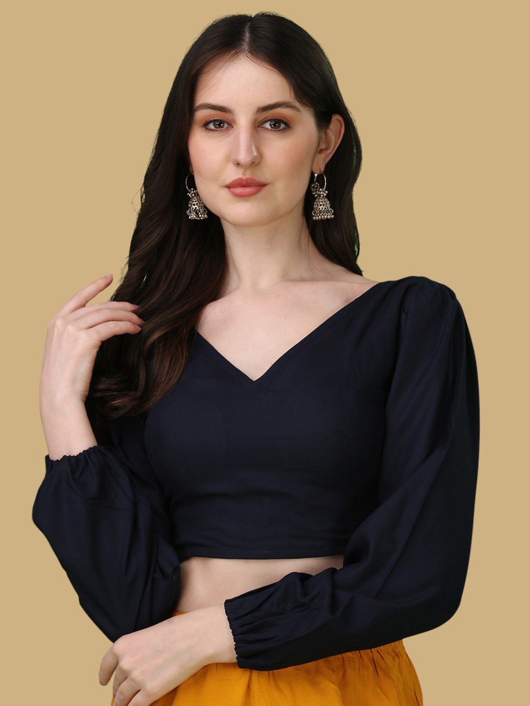 Oomph! Women V-Neck Saree Blouse