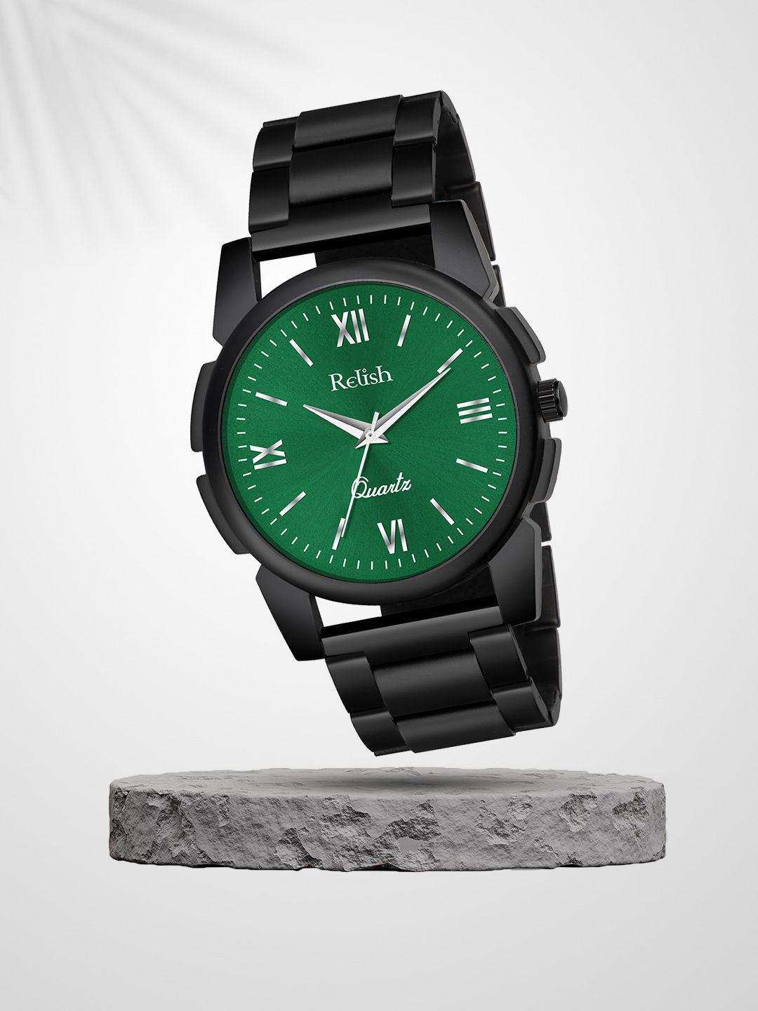 Relish Men Round Dial & Stainless Steel Straps Analogue Watch RE-NW2036