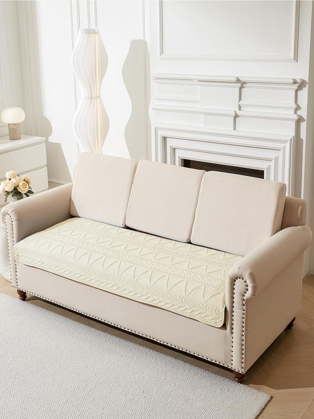 HOUSE OF QUIRK Three Seater Corner Slipcovers Anti-Slip Stretch Seat Pad Sofa Mat