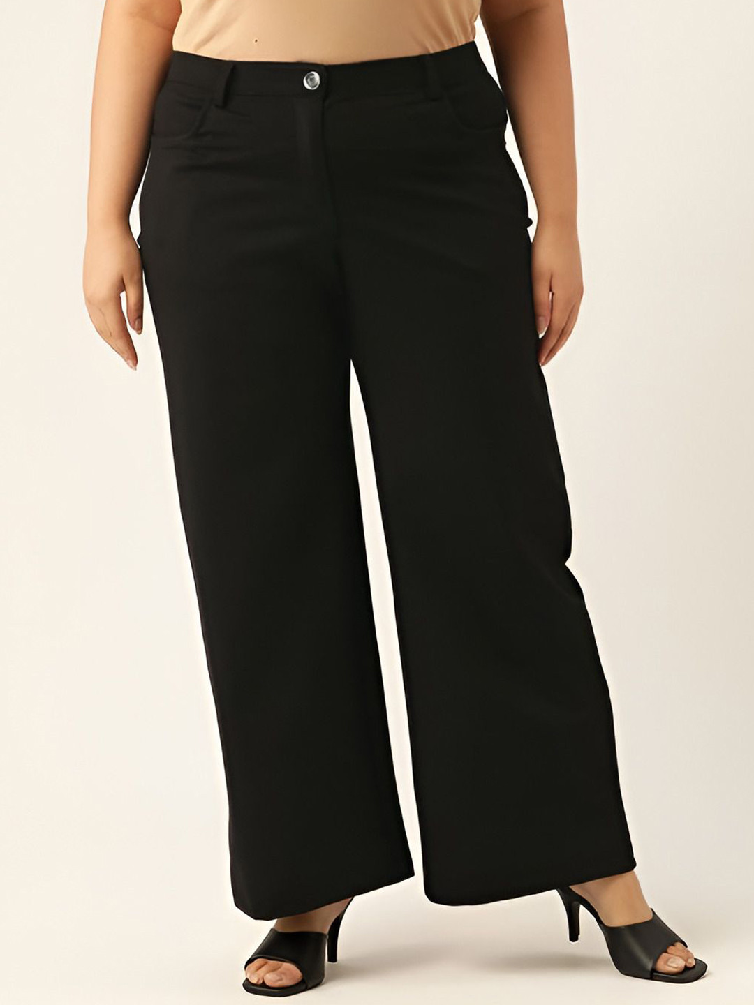 MAYKR Women Straight Fit Mid-Rise Trousers