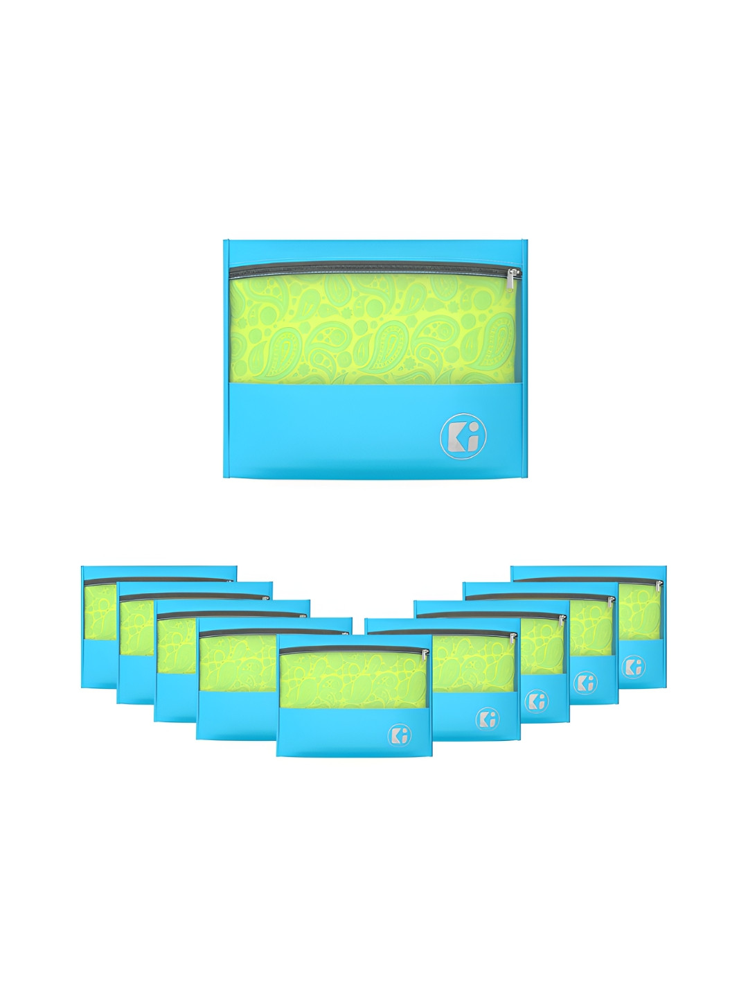 Aura Blue Set of 10 Parachute Waterproof Saree Cover & Travel Storage Bag Organisers