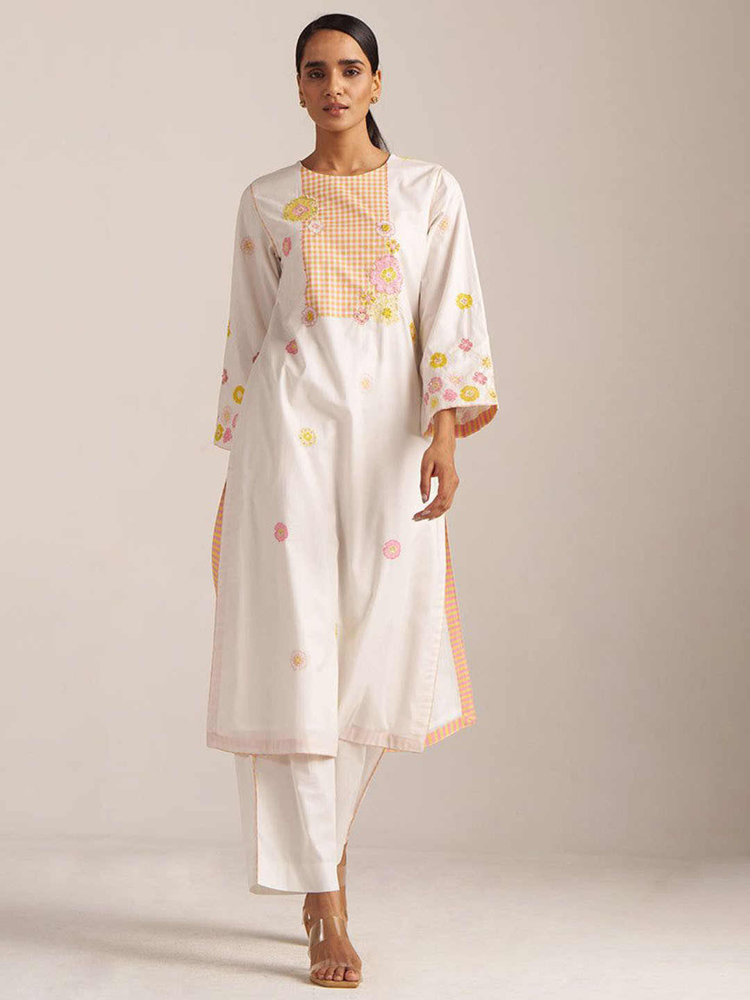 Ganga Embroidered Floral Tunic With Palazzo Co-Ord Set