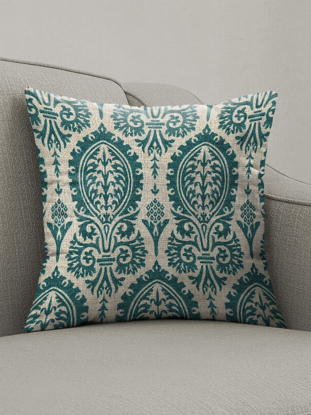 CASABLEU Manchester Ethnic Motifs Polyester Washable 2 Pcs Square Cushion Covers -16x16In