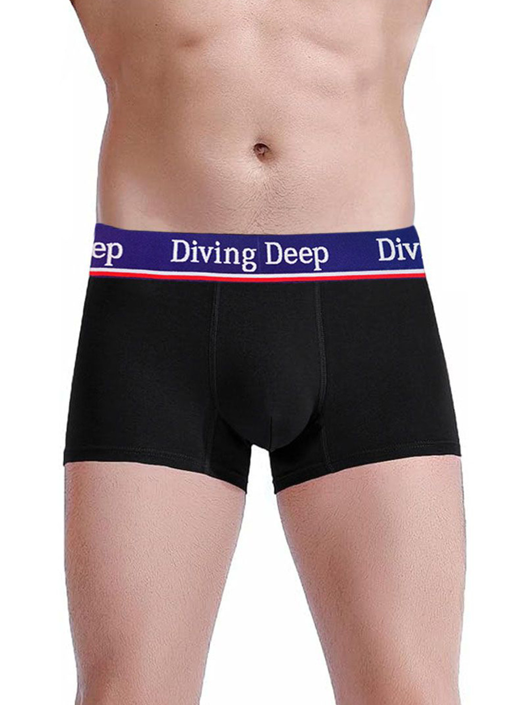 Diving Deep Men Cotton Durable Mid Rise Trunk MYE_DD448 Black D201_1 PC_S
