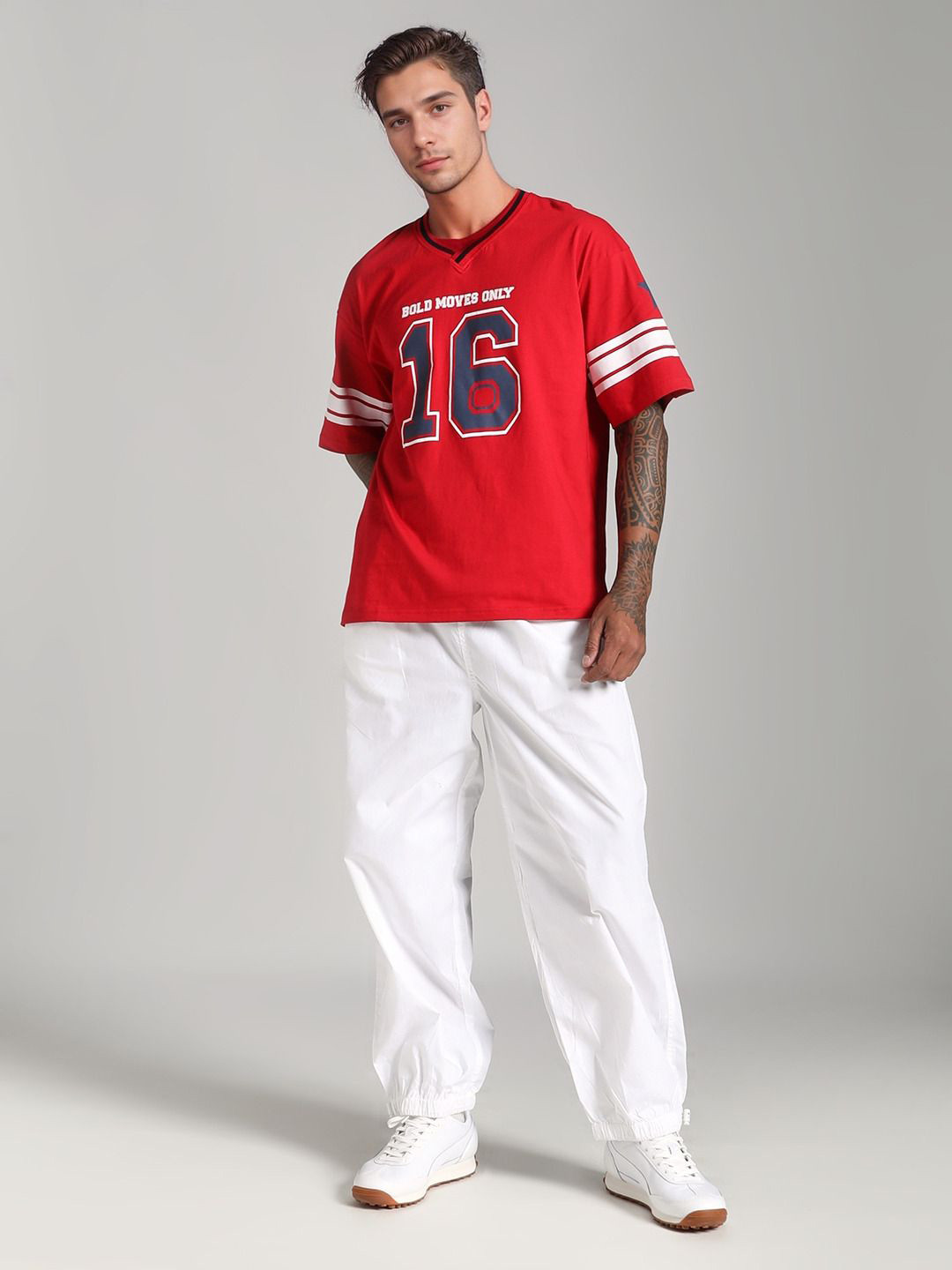IZF Printed Pure Cotton T-shirt & Parachute Pant Co-ords Set
