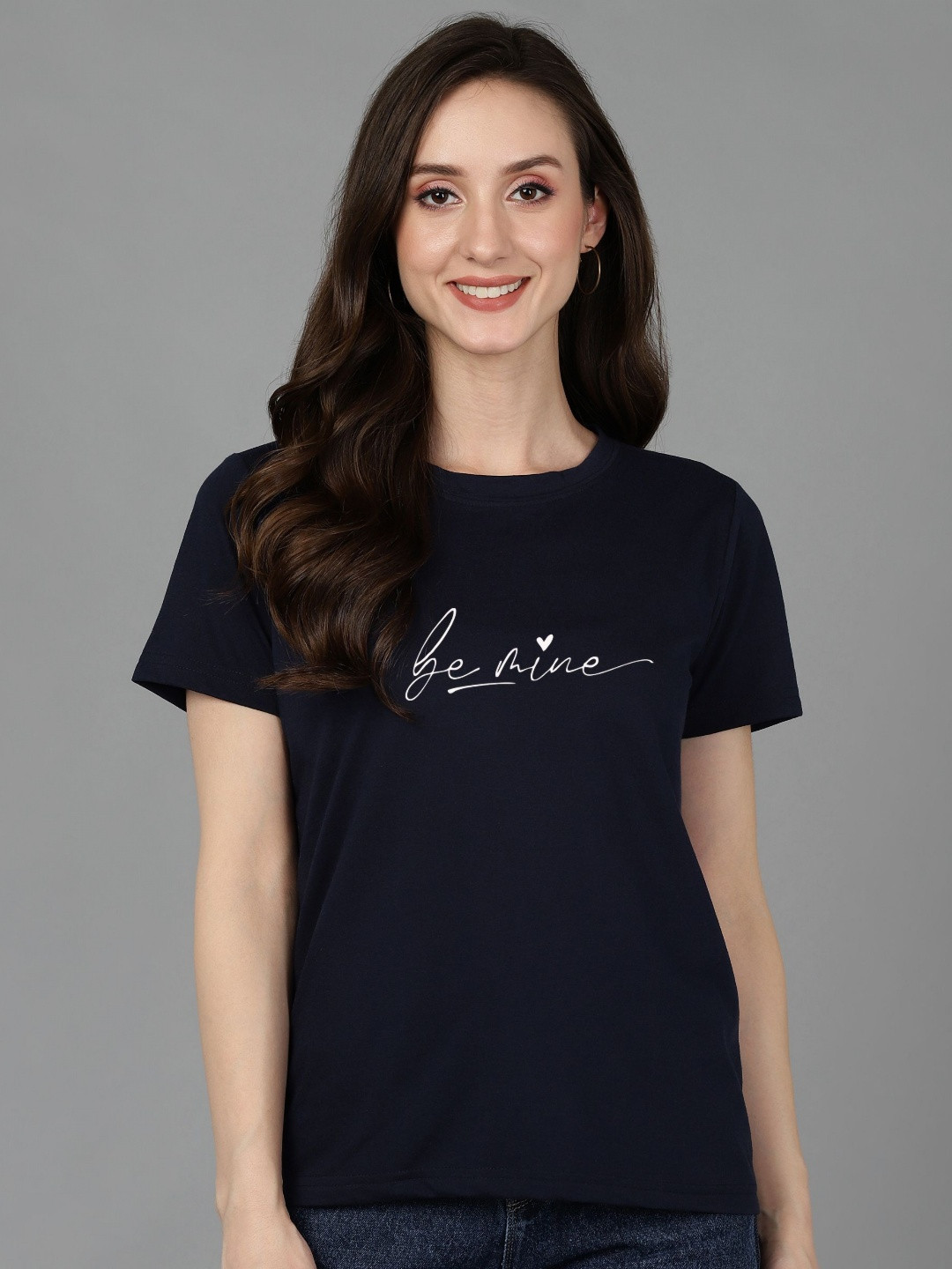 Adyavastram Women Typography Printed Round Neck Cotton T-shirt